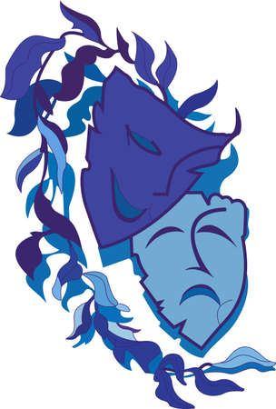 Add these drama masks to your projects and design some dramatic gifts theater lovers will fall for!のイラスト素材