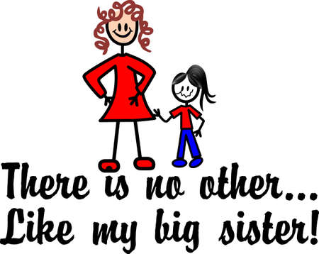 A sister shares childhood memories and grown-up dreams. Make something special for your sister with this fun design!のイラスト素材