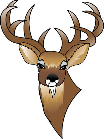 We have found a hunters prize!  This big rack buck is a rare find for decorating the perfect gift for any outdoorsman.のイラスト素材