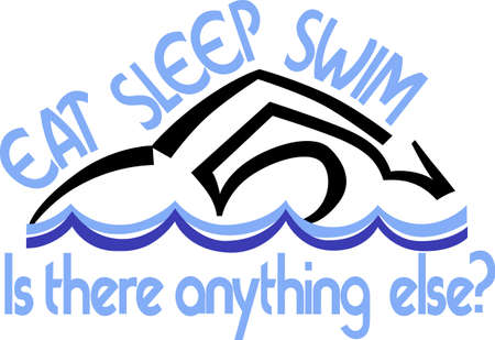 Looking for the perfect Birthday or Christmas gift Embroider this design on clothes, towels, gym bags, quilts, t-shirts, jackets or wall hangings for your swimmer!のイラスト素材
