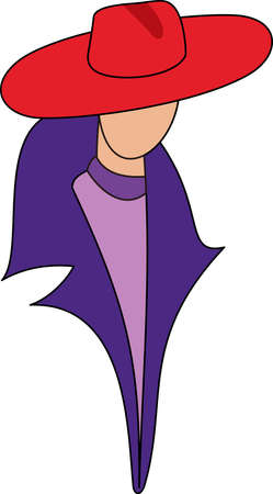 Red Hat Society ladies always dress in their finest accessorized with a big red hat.   This is the perfect design to create something special for your special Red Hat friend.のイラスト素材