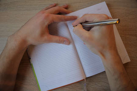 write in a notebook