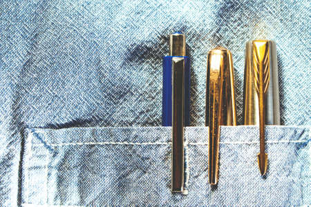 pens in the breast pocket of the shirt, retro toned