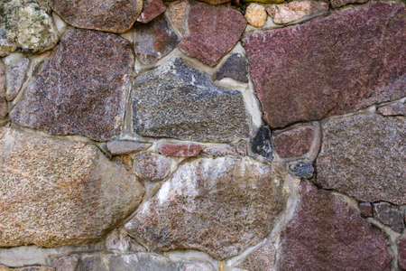 Wall of large coarse stones, background, textureの写真素材