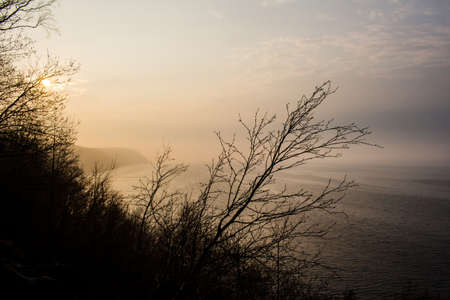 View of the sea at sunsetの写真素材