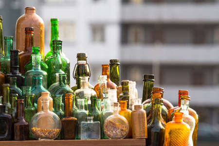 old collection bottlesの写真素材