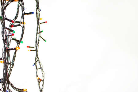 multicolored christmas lights garland