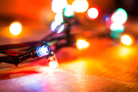 multicolored christmas lights garland