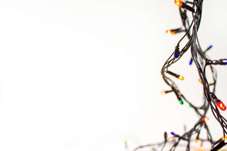 multicolored christmas lights garland