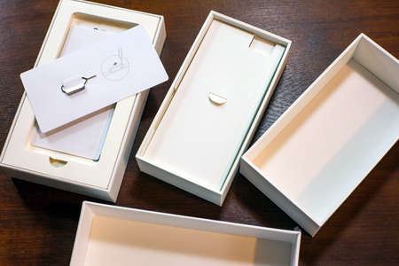 unpacking a new smartphone