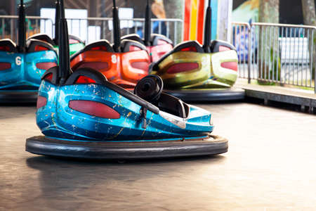 electric car in an amusement parkの写真素材