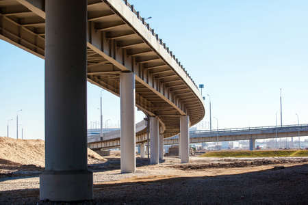 geometry of the overpass bridge, view under the bridge