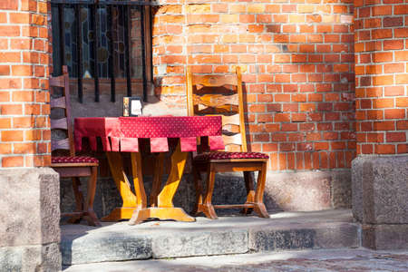 cozy table in a street cafe