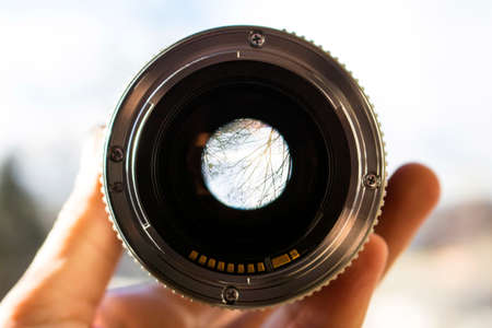 view through the camera lensの写真素材
