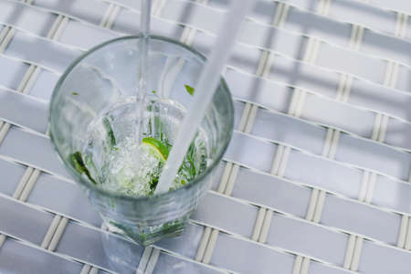empty glass after mojito