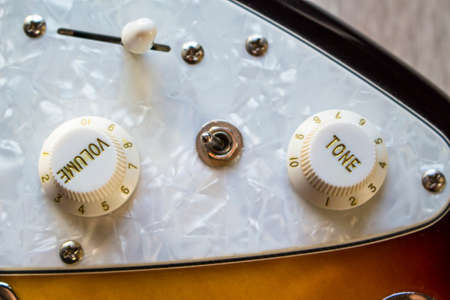 tumblers and switches of a beautiful electric guitar