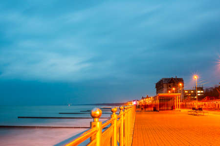 promenade by the evening sea