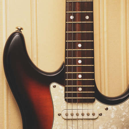 beautiful lacquered electric guitar, retro toned