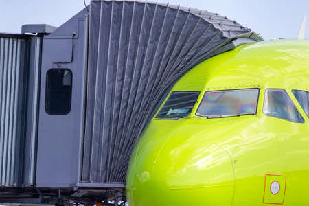 gangway for boarding passengers near the aircraft