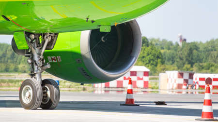 powerful turbine of a modern passenger liner