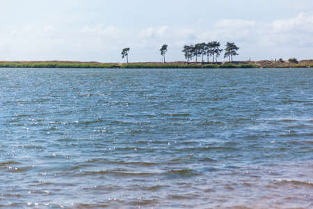 beautiful view of the lake on a bright sunny day