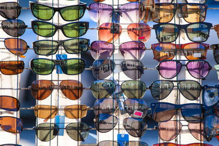 assortment of various sunglassesのeditorial素材