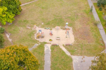 top view of the children's playgroundのeditorial素材