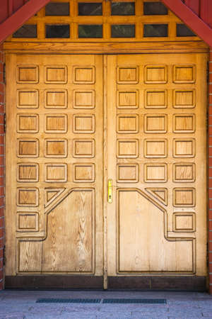 large solid wooden doorのeditorial素材