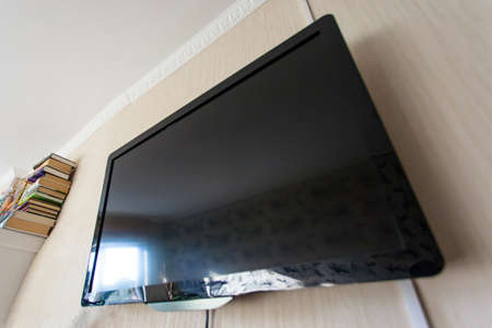 LCD TV on the wallの写真素材