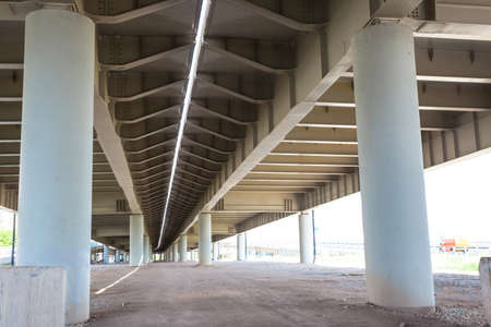 geometry of the overpass bridge, view under the bridge