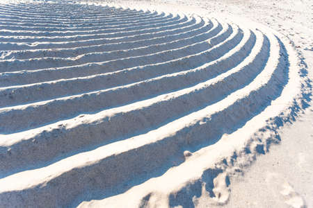 large abstract circles in the sand, background, textureの写真素材