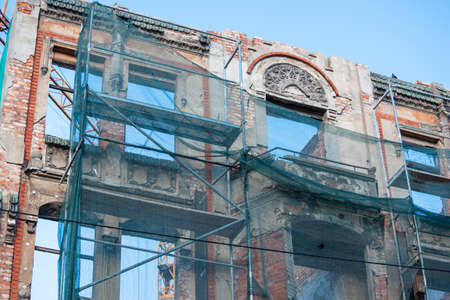 repair the ruins of an old buildingの写真素材