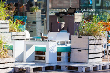 outdoor summer terrace in a cafe