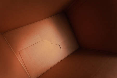 inside view of an empty cardboard box