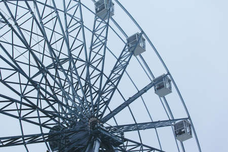 huge metal construction ferris wheelの写真素材