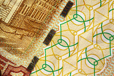 piece of money bill with protective tape, backround