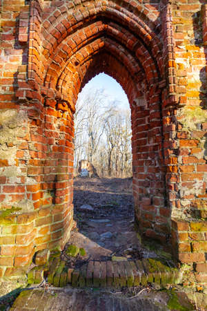 ruins of medieval Prussian castle of Balga belonging to the Knights of the Teutonic Orderの写真素材