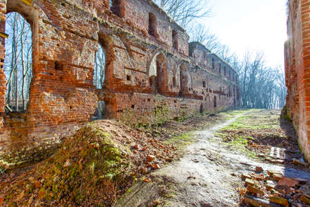 ruins of medieval Prussian castle of Balga belonging to the Knights of the Teutonic Orderの写真素材