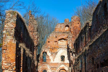 ruins of medieval Prussian castle of Balga belonging to the Knights of the Teutonic Orderの写真素材
