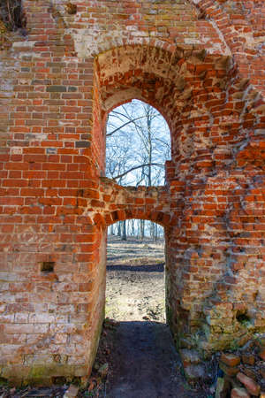 ruins of medieval Prussian castle of Balga belonging to the Knights of the Teutonic Orderの写真素材