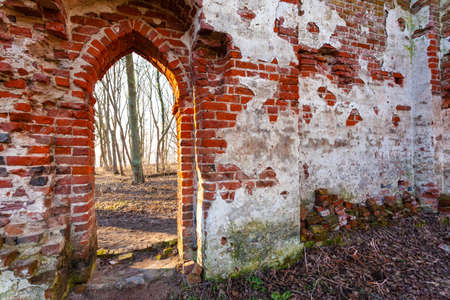 ruins of medieval Prussian castle of Balga belonging to the Knights of the Teutonic Orderの写真素材