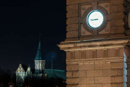 The building of the Cathedral in the night Kaliningrad