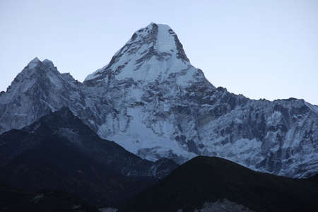 Ama Dablam sunrise on the trek to Everest Base Camp.の写真素材