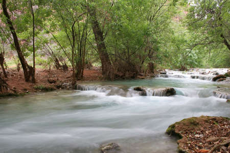 Havasu Falls located on the Havasupai Indian Reservation, Arizonaの写真素材