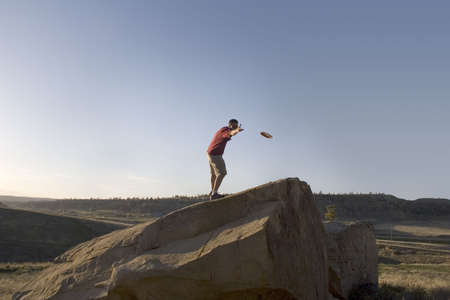 Disc Golf at Diamond X Park in Billings, Montana.の写真素材