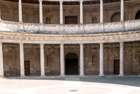 Courtyard with columns inside the Alhambraのeditorial素材