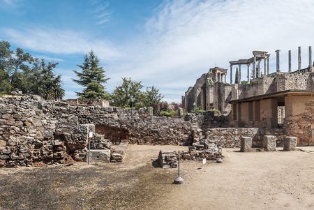 Roman ruins in the Spanish city of Meridaの写真素材
