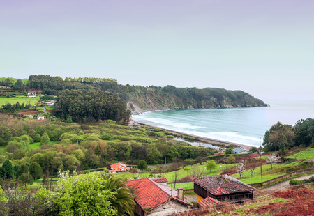 Village by the sea called Cudilleroの写真素材