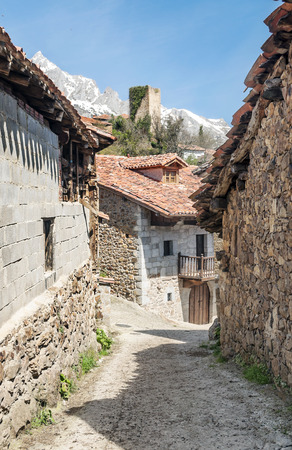 Mogrovejo village in the north of Spainの写真素材