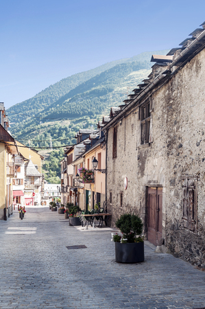 Village of Viella in the Pyrenees in Spainの写真素材